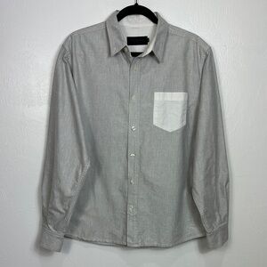 Maiden Noir Gray Button Down Shirt With White Pocket Size L